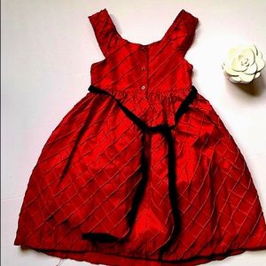 Beautiful holiday girls dress Red with Sparkle Crystal and black  Belt